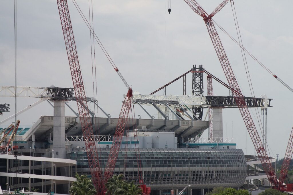 support structures for the canopy of Sun Life Stadium