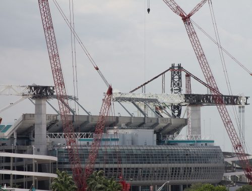 support structures for the canopy of Sun Life Stadium