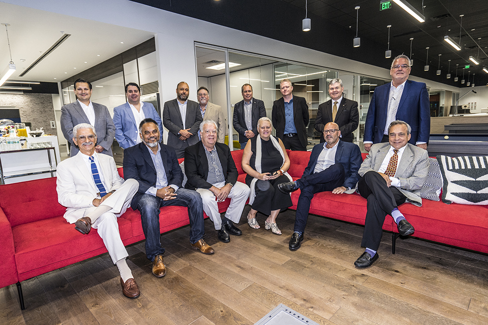 The architects take a moment to pose for a group photo ahead of the roundtable discussion at JC White