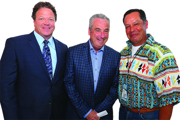 Auggie Cipollini, president of the Seminole Hard Rock Hotel and Casino Hollywood; Jim Allen, chairman of Hard Rock International and CEO of Seminole Gaming; and Marcellus Osceola Jr. , chairman of the Seminole Tribe of Florida