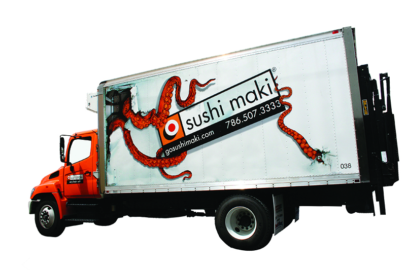 A truck wrap designed for Sushi Maki