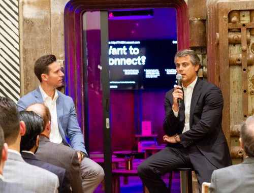 SFBW Associate Publisher Clayton Idle interviews Marcelo Kingston, managing partner of Multiplan Real Estate Asset Managment, at WeWork’s Security Building