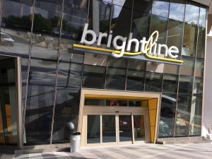 The Brightline station in downtown Miami (Photo by Phillip Pessar via Wikimedia Commons)