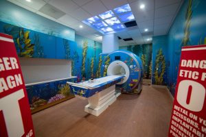 An MRI in a an underwater theme