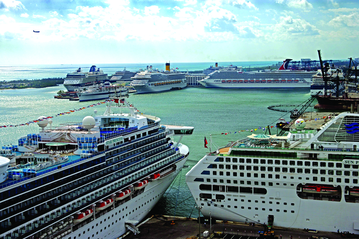 Port Everglades bustles with cargo and cruise ships