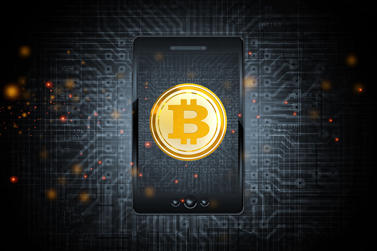 Bitcoin Mobile Phone Transfer via Bitcoin Trading Application.