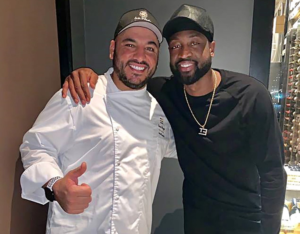 Dwyane Wade with executive chef Angelo Massanova at Casa D’Angelo