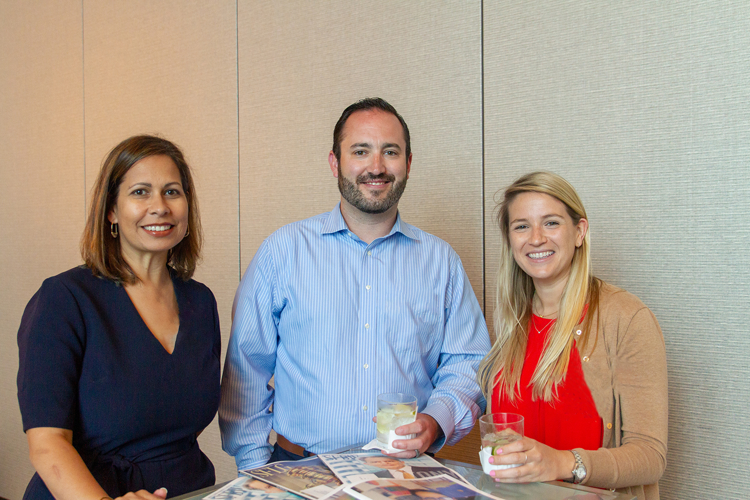 Members of the Levatas team: Office Manager Alicia Toledo, Account Group Leader Dan Zuba, and Senior Account Manager Melissa Mullery