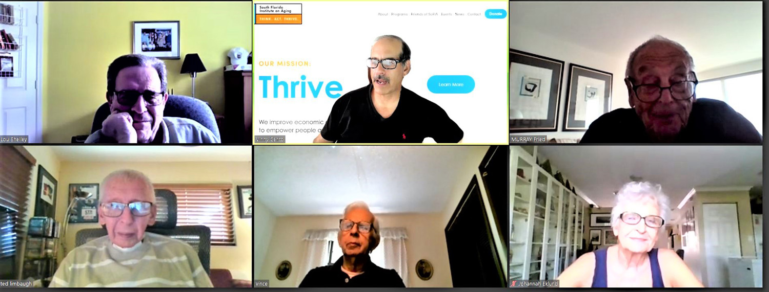 South Florida Institute on Aging Volunteer Vinny Cento Leads Zoom Technology Class for Older Adults Living in South Florida